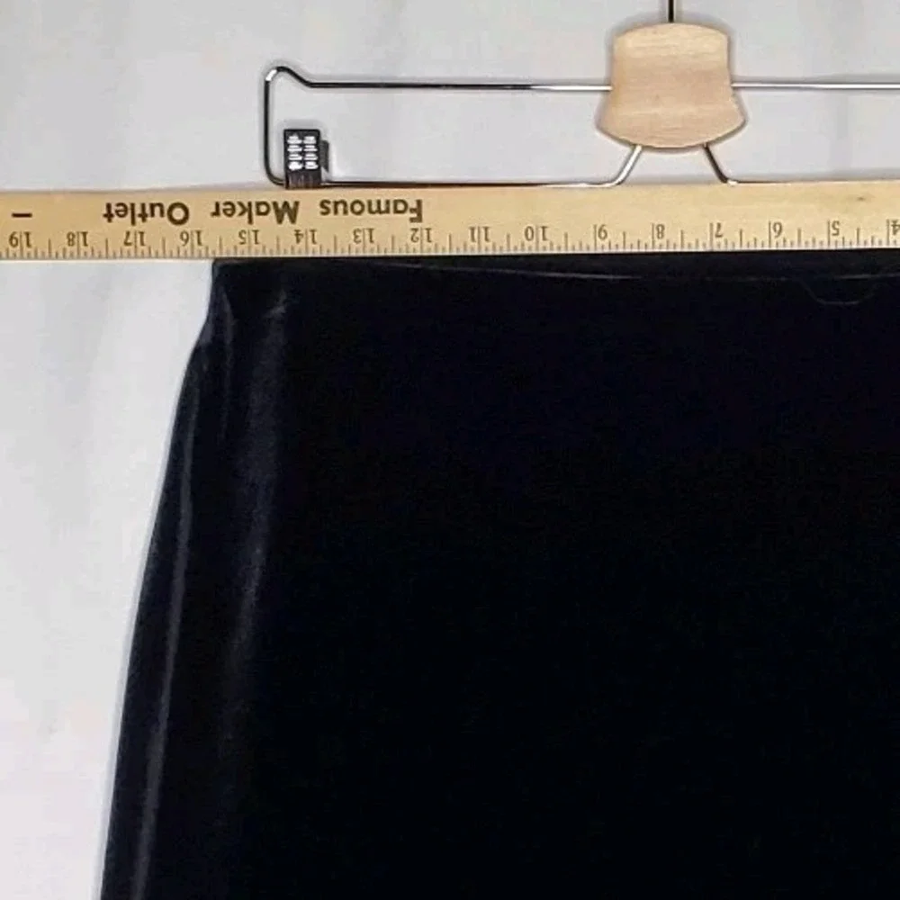 Merona Velvet Maxi Straight Skirt Medium Vtg Black Stretch‎ Pullon Slit Grunge